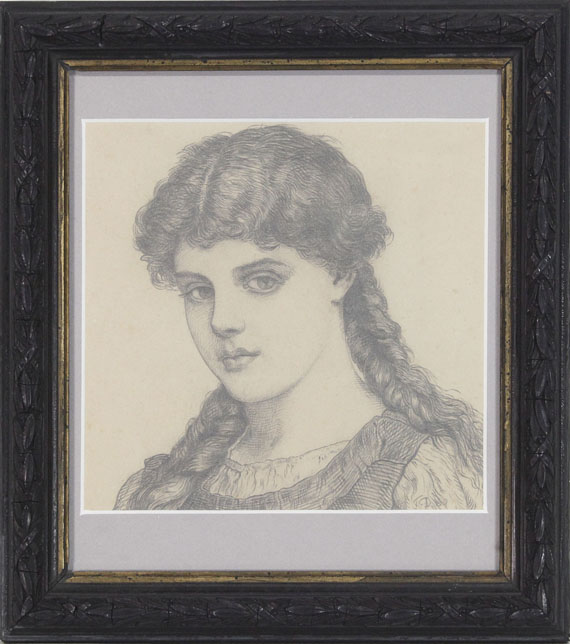 Franz von Defregger - Porträt eines Mädchens mit Zöpfen - Image du cadre