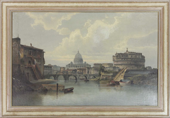 Karl Kaufmann - Ansicht von Rom mit St. Peter und Engelsburg - Image du cadre