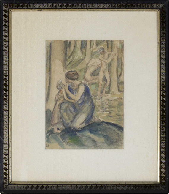 Ludwig von Hofmann - Badende Figuren am Waldsee - Image du cadre