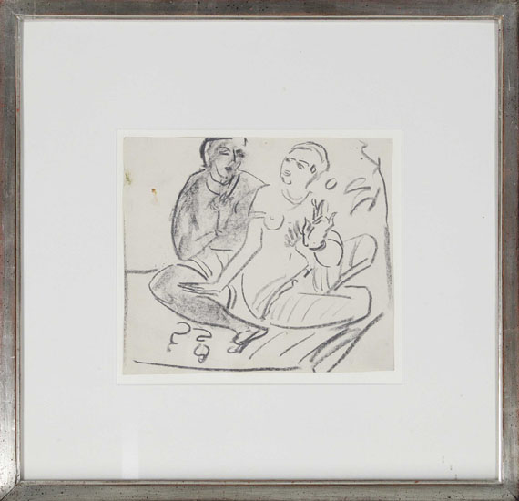 Ernst Ludwig Kirchner - Hockendes Paar (wohl nach Ajanta) - Image du cadre