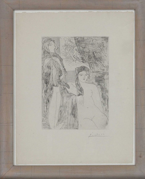 Pablo Picasso - Femme au voile, modèle assis et tête de Rembrand - Image du cadre