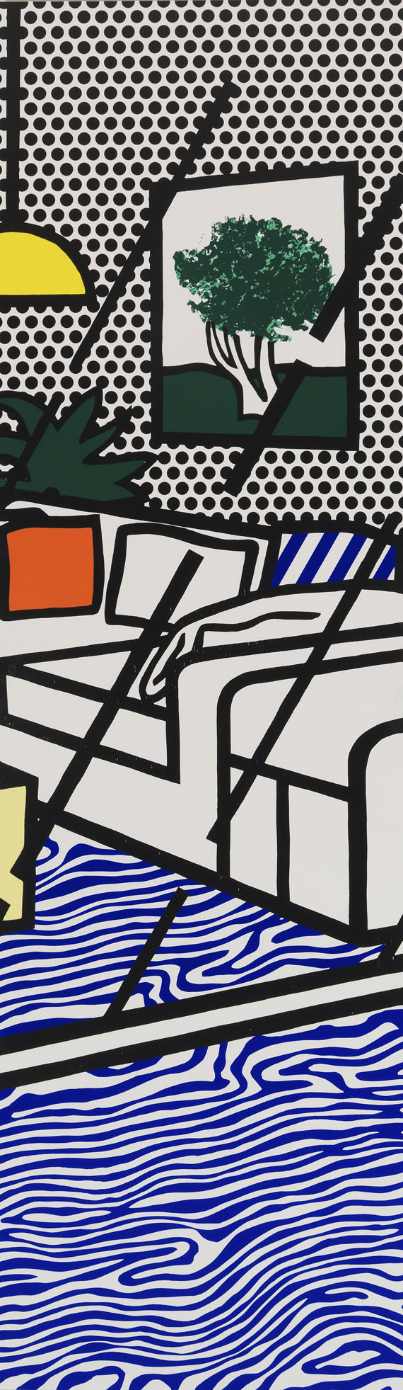 Roy Lichtenstein - Wallpaper with Blue Floor Interior - Autre image