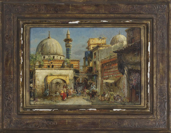 Carl Wuttke - Marktstraße in Damaskus - Image du cadre