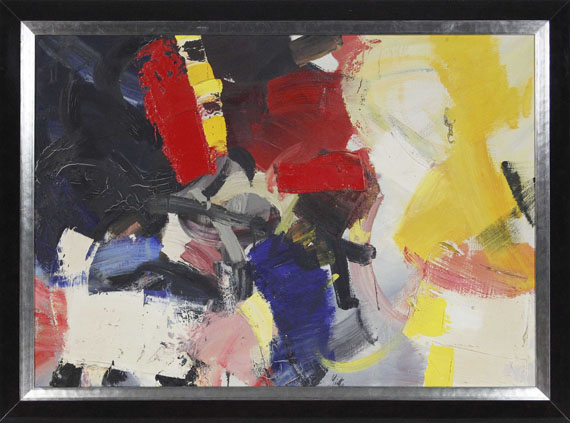 Jean Miotte - Composition rouge, bleue, jaune et noir - Image du cadre