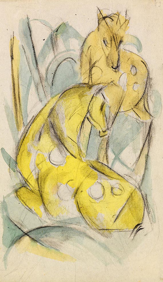 Marc - Zwei gelbe Tiere (Zwei gelbe Rehe)