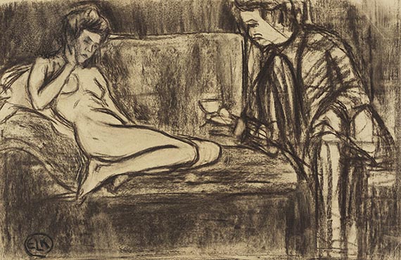 Ernst Ludwig Kirchner - Nacktes Modell auf dem Sofa