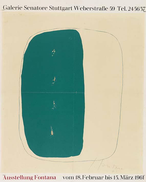 Lucio Fontana - Plakat der Galerie Senatore