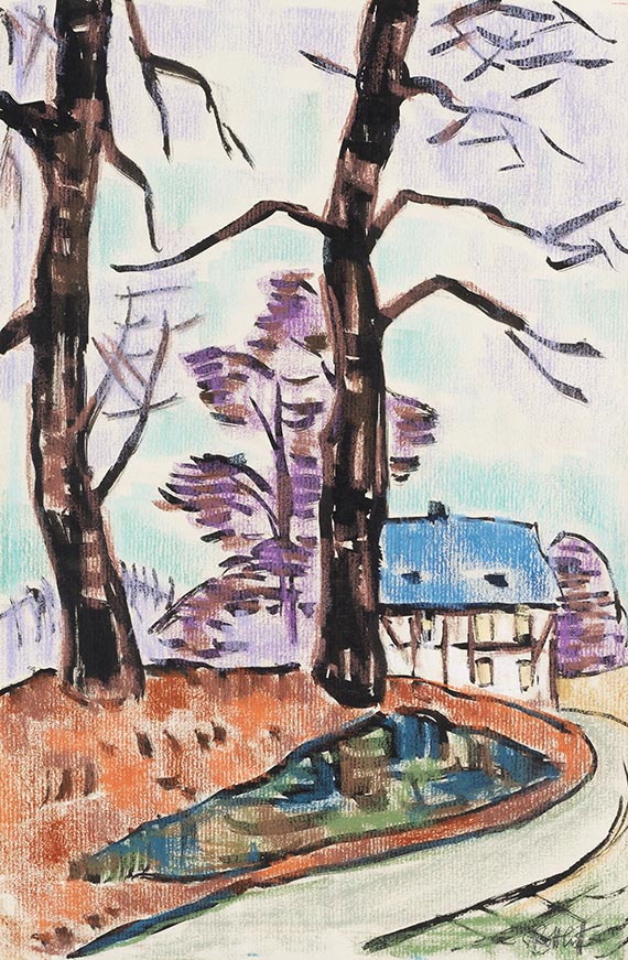 Karl Schmidt-Rottluff - Haus hinter Bäumen