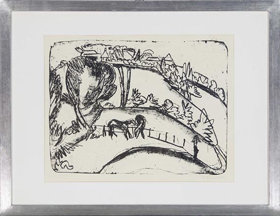 Ernst Ludwig Kirchner - Fehmarnlandschaft mit Pferden (mit Blick auf den Wulfener Berg) - Image du cadre