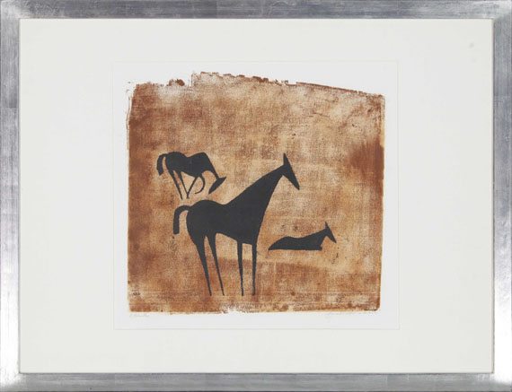 Ewald Mataré - Drei Pferde auf der Weide - Image du cadre