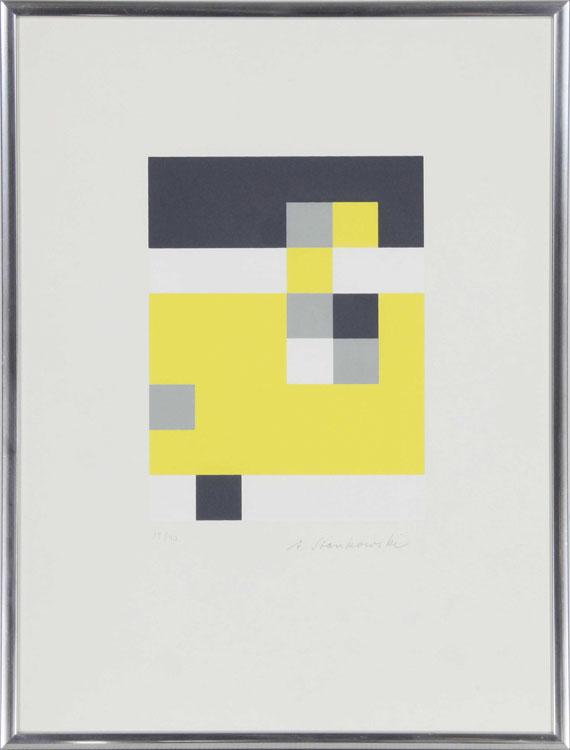 Anton Stankowski - Ohne Titel ("Gelb Schwarz Grau") - Image du cadre