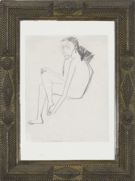Ernst Ludwig Kirchner - Sitzendes Mädchen - Image du cadre