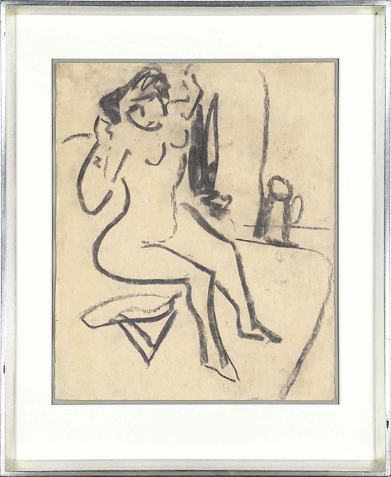 Ernst Ludwig Kirchner - Sitzender Akt im Atelier - Image du cadre