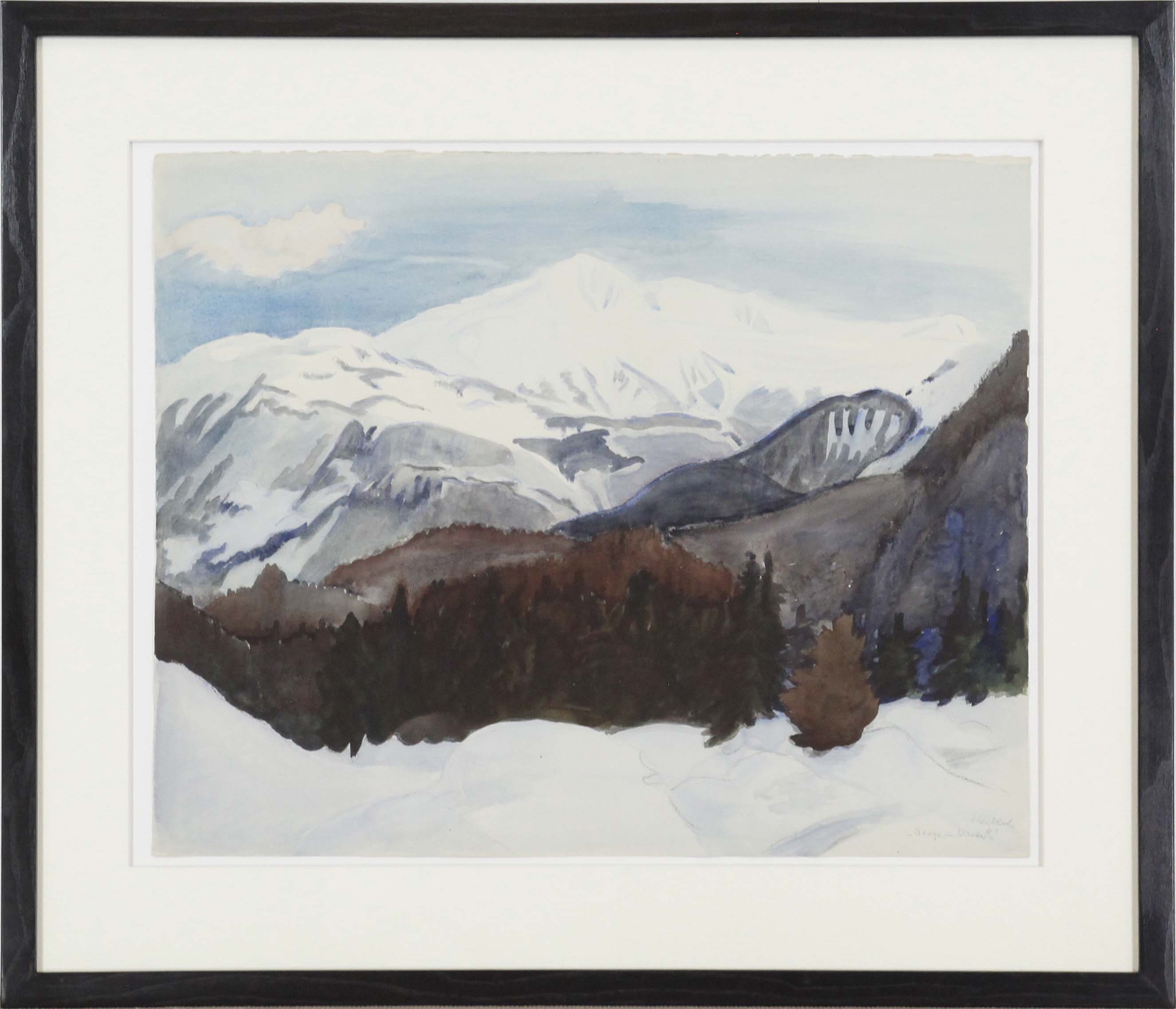 Erich Heckel - Berge im Winter - Image du cadre