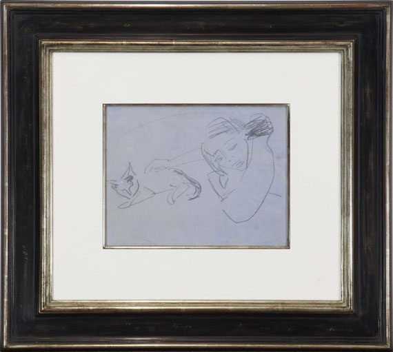 Ernst Ludwig Kirchner - Fränzi mit Katze - Image du cadre