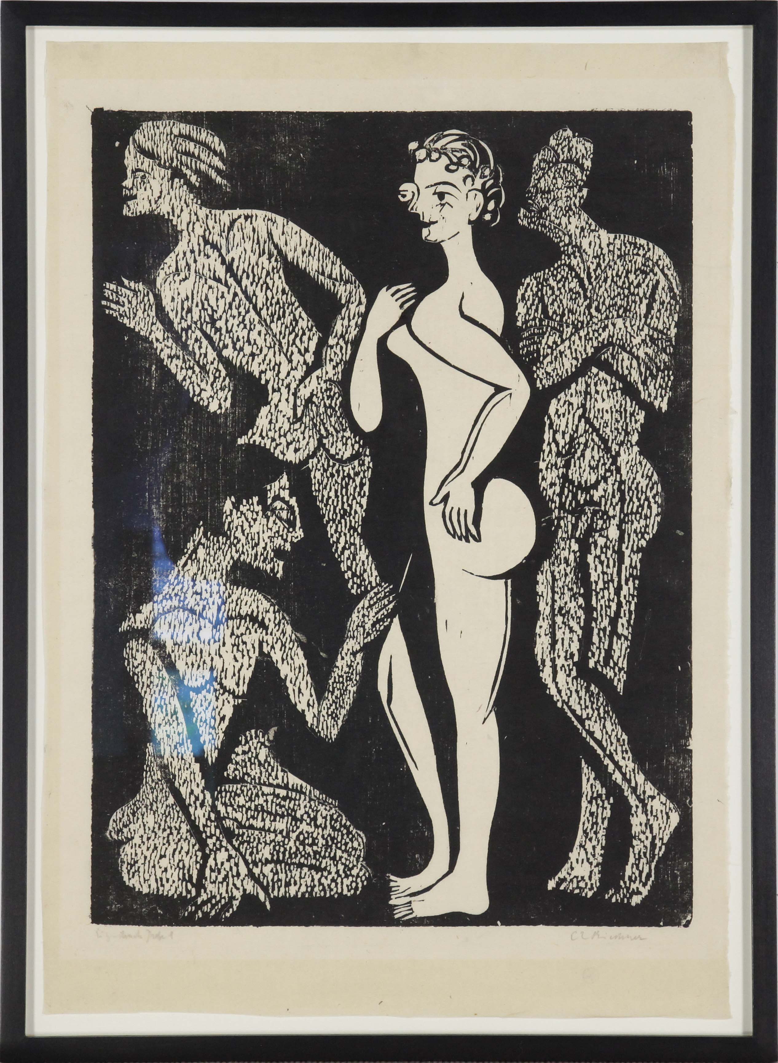 Ernst Ludwig Kirchner - Die Frau und die Männer - Image du cadre