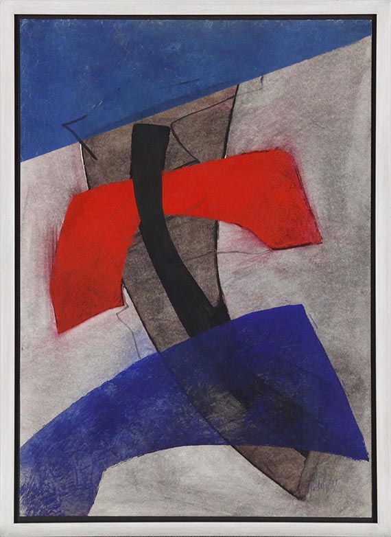 Fritz Winter - Komposition in Blau und Rot - Image du cadre