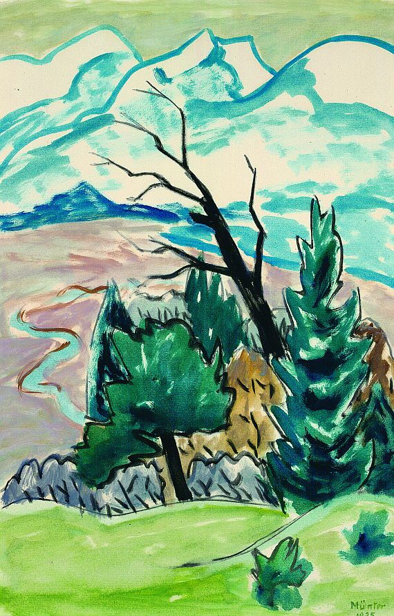 Gabriele Münter - Blick auf Alpspitz, Waxenstein und Zugspitze