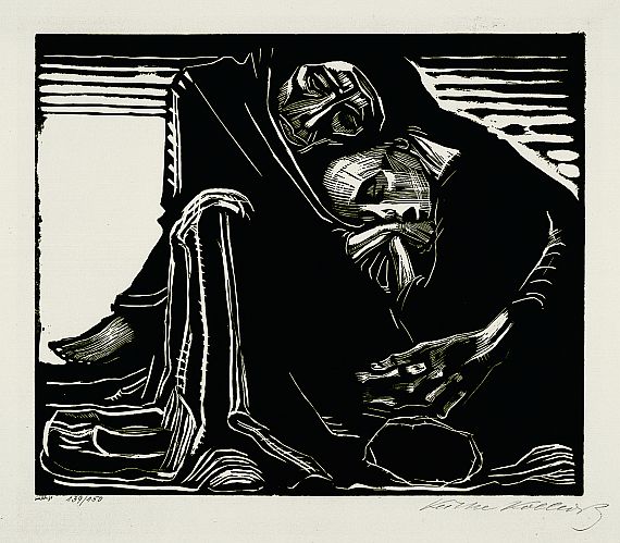 Käthe Kollwitz - Tod mit Frau im Schoß