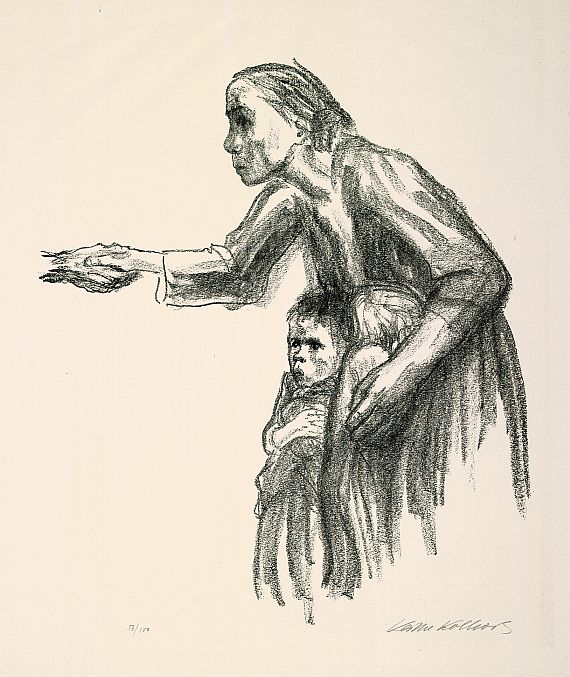 Käthe Kollwitz - Frau vertraut sich dem Tode an