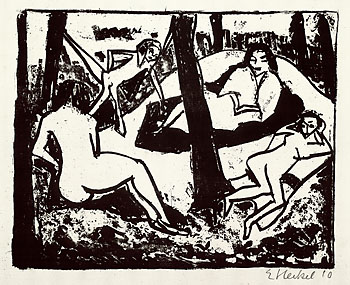 Erich Heckel - Szene im Wald