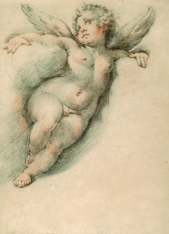  Italienisch - Putto auf Wolken