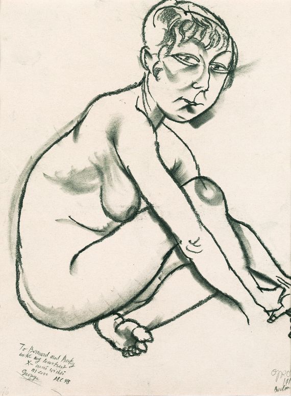 George Grosz - Sitzender weiblicher Akt