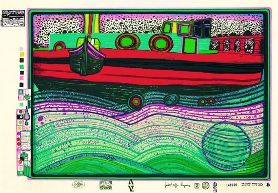 Friedensreich Hundertwasser - Regentag auf Liebe Wellen