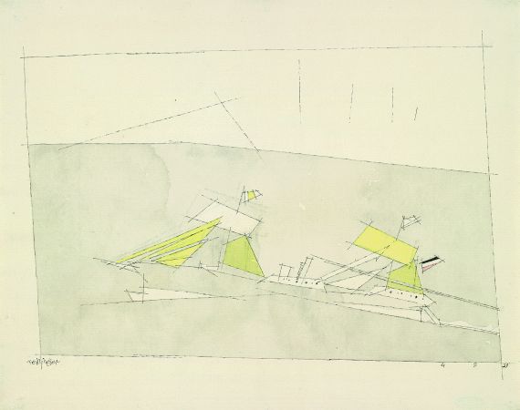 Lyonel Feininger - Dampfsegler vor einer Insel