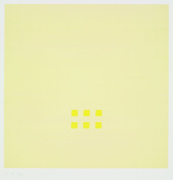 Antonio Calderara - 4 Bll. Gelbe Quadrate (Variationen)