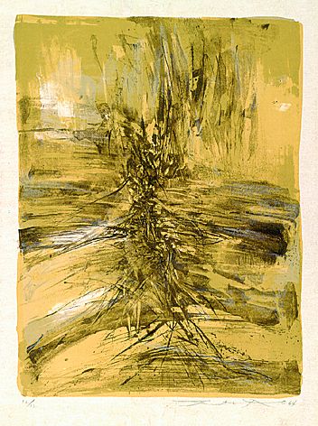  Zao Wou-Ki - Composition Brune sur Fond Jaune