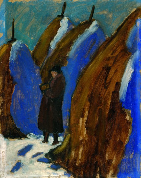 Gabriele Münter - Mann zwischen Heuhocken