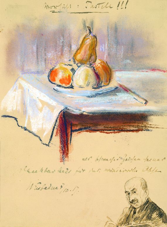 Max Liebermann - Stillleben mit Obst und Selbstporträt