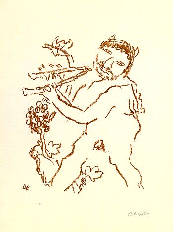 Oskar Kokoschka - Pan mit Panflöte