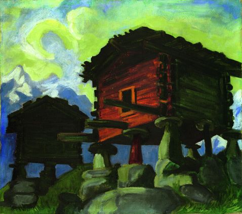 Hermann Max Pechstein - Walliser Hütten