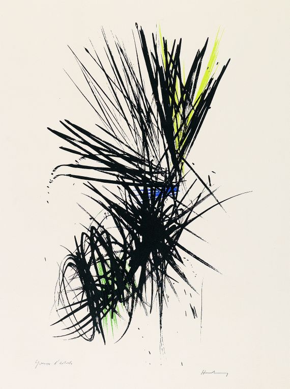 Hans Hartung - 2 Bll.: Komposition "10". Komposition "L 12"