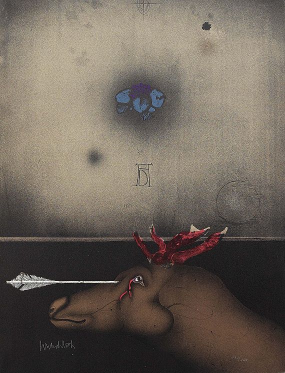 Paul Wunderlich - 2 Bll.: Pfeil und Veilchen. Ein böses Tier