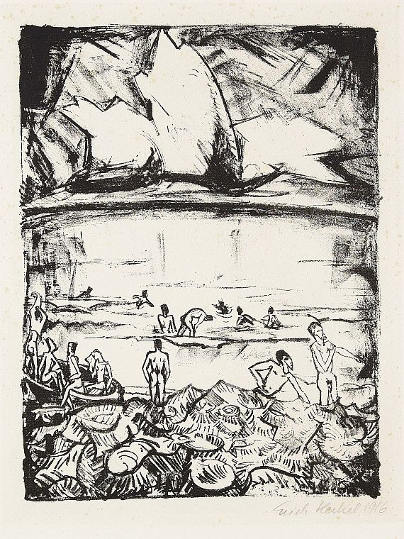 Erich Heckel - Badende Soldaten