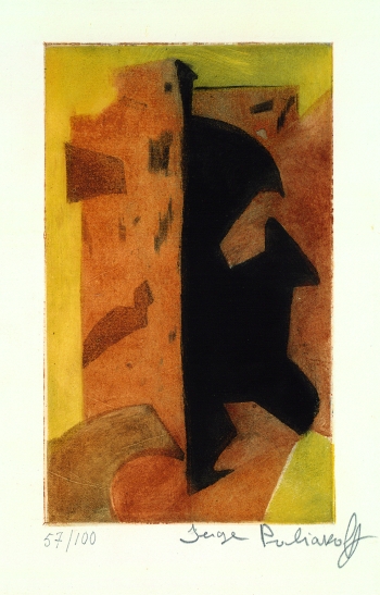 Serge Poliakoff - Composition orange, rouge et noire