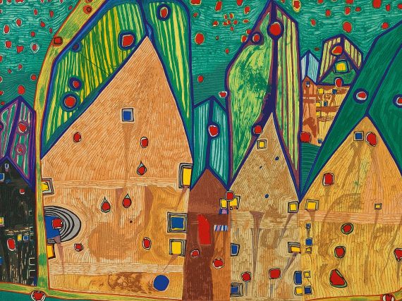 Friedensreich Hundertwasser - Häuser im Blutregen