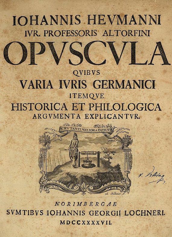 Johannis Heumann - opuscula quibus varia iuris Germanici