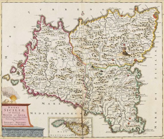 Th. Danckerts - Regni Siciliae et insulae Maltae et Gozae.