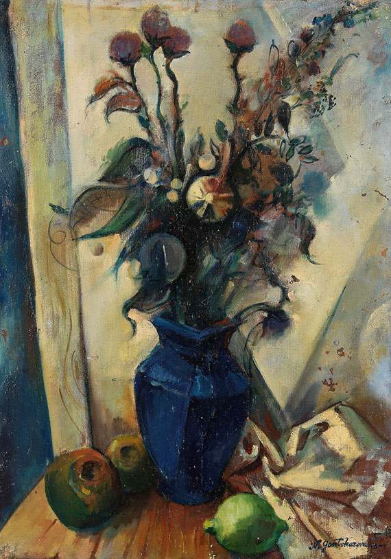 Natalia Sergeevna Goncharova - Blumenstillleben mit blauer Vase