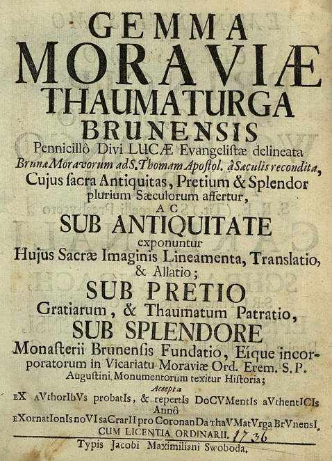   - Gemma moraviae thaumaturga. 1736