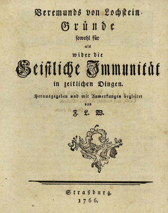   - Geistliche Immunität. 1766