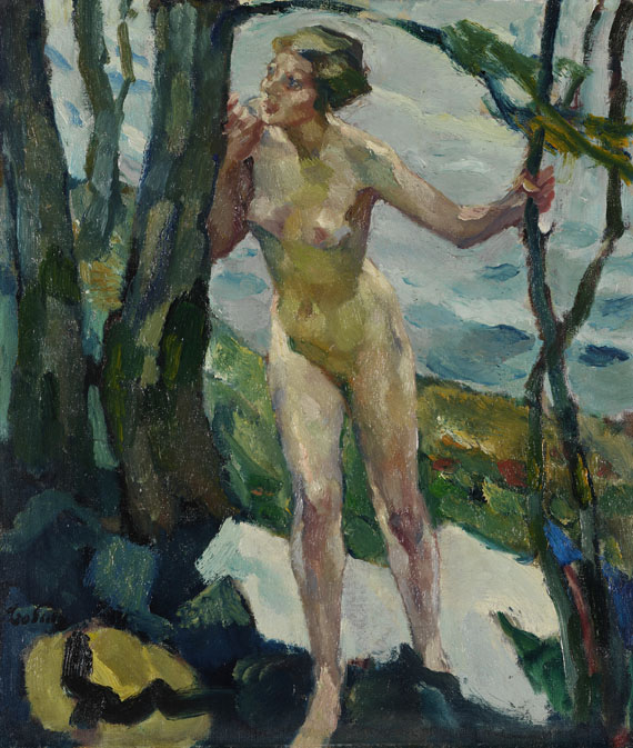 Leo Putz - Weiblicher Akt am Baum