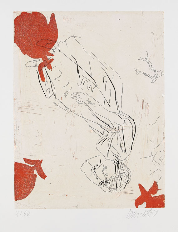 Georg Baselitz - Melancholie, drei Rosen