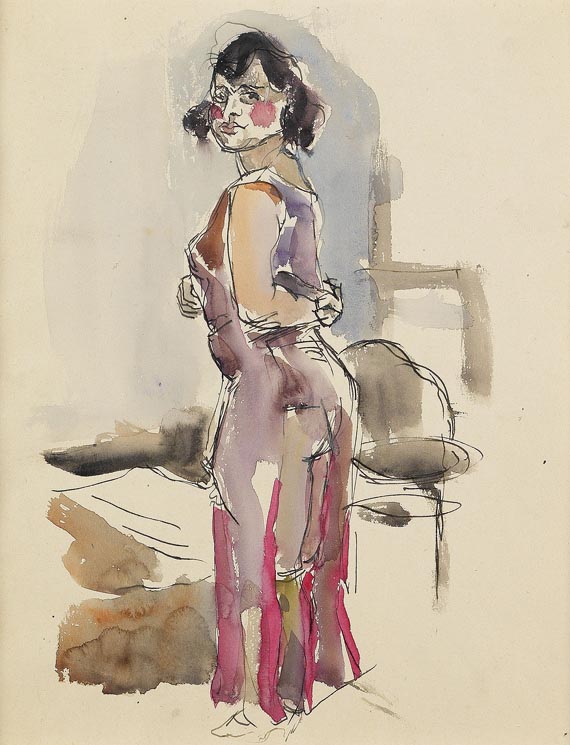 Georg Tappert - Schauspielerin im lila Kleid