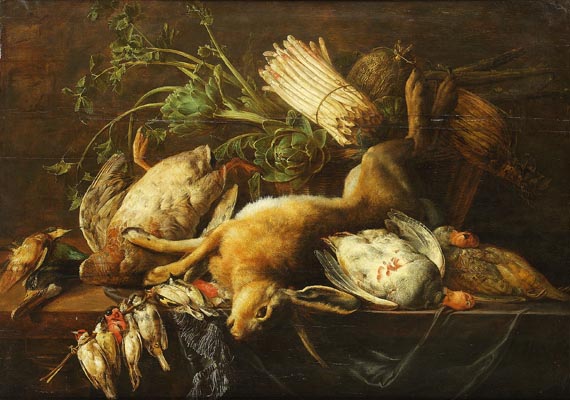 Adriaen van Utrecht - Küchenstillleben mit erlegtem Wild und Gemüse