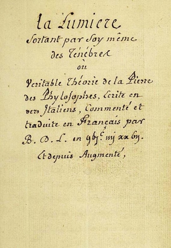   - La lumiere (Handschrift). 18. Jh.